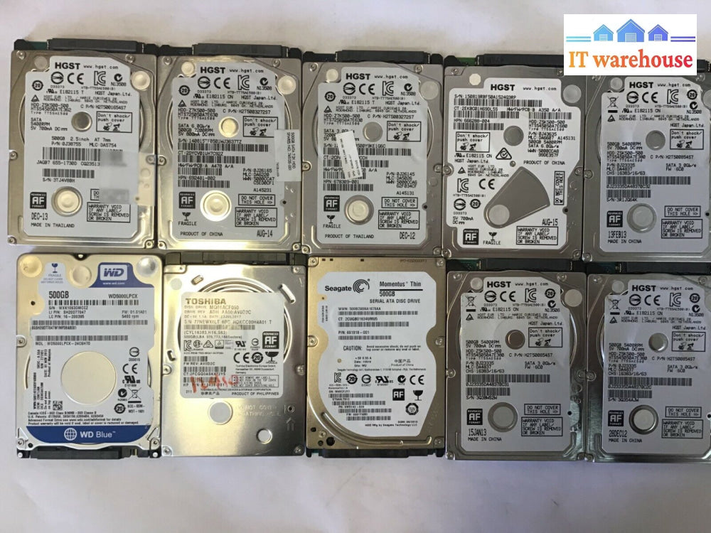 LOT store OF 10 500GB 2.5