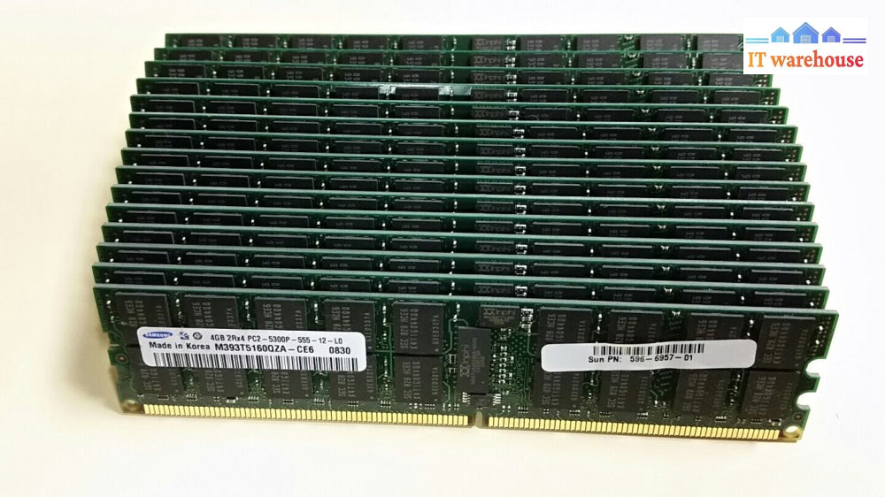 1 X 4Gb Samsung M393T5160Qza-Ce6 2Rx4 Pc2-5300P Ddr2 (Ecc For Server) Ram @@@