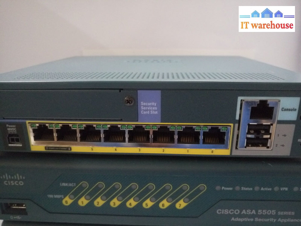 1 X Cisco Asa 5505 Securty Appliance Asa5505 W/ 10 User Base License