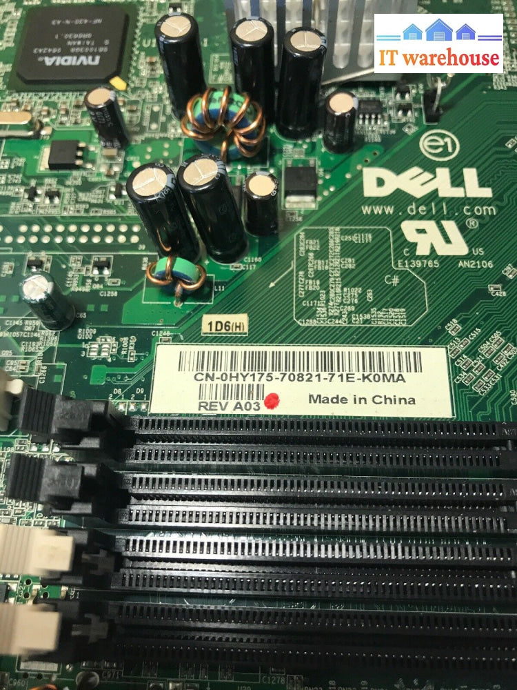 1 X Dell 0Hy175 Mainboard Motherboard Hy175 Am2 Btx Ddr2 Vga Pci Fdd 2X Sata