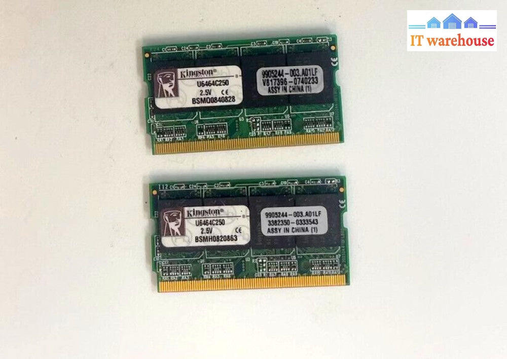 1 X Kingston U6464C250 Pc-2700 512Mb Micro Dimm 333Mhz Ddr Sd Ram Memory