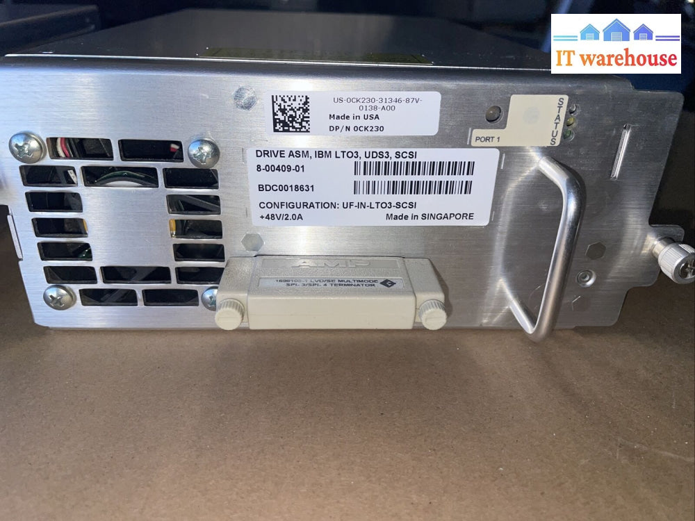 1 X Quantum I500 I2000 Uf-In-Lto3-Scsi 400/800 Scsi-Lvd/Se Tape Drive 8-00409-01