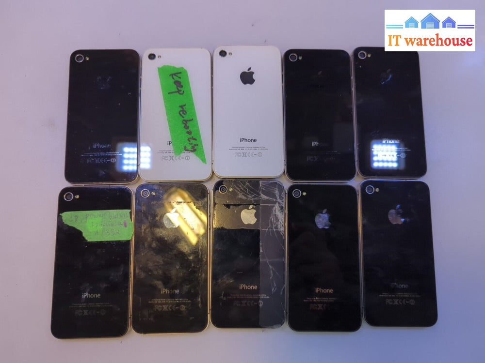 10X Apple Iphone 4 A1387/A1332 For Parts Scrap Trade In Or Gold Recovery