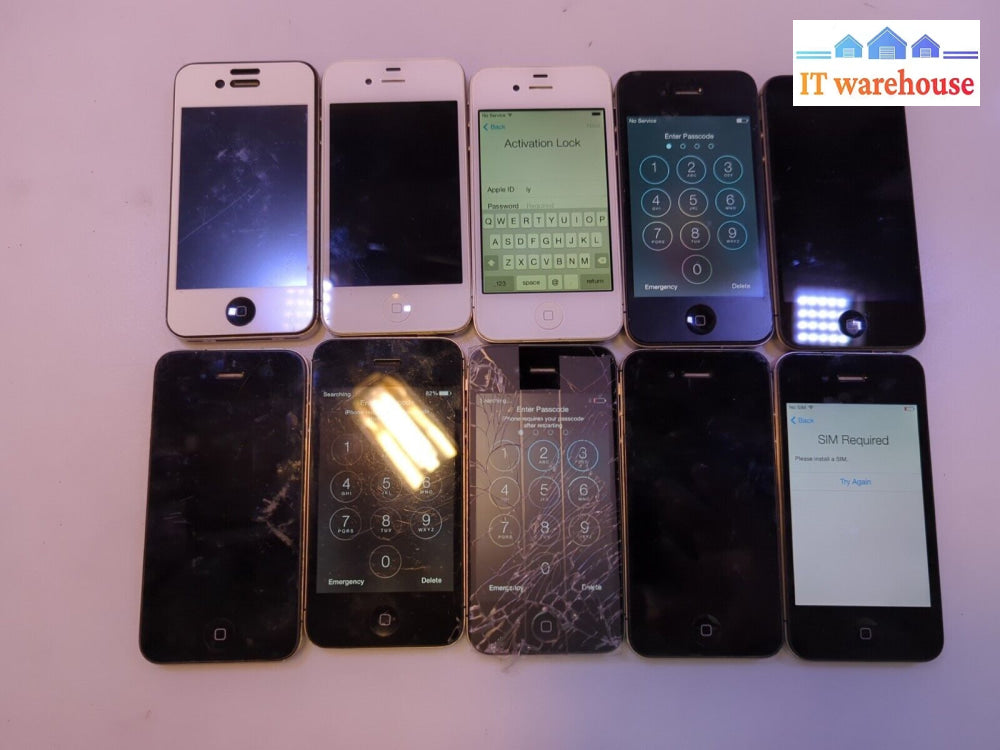 10X Apple Iphone 4 A1387/A1332 For Parts Scrap Trade In Or Gold Recovery