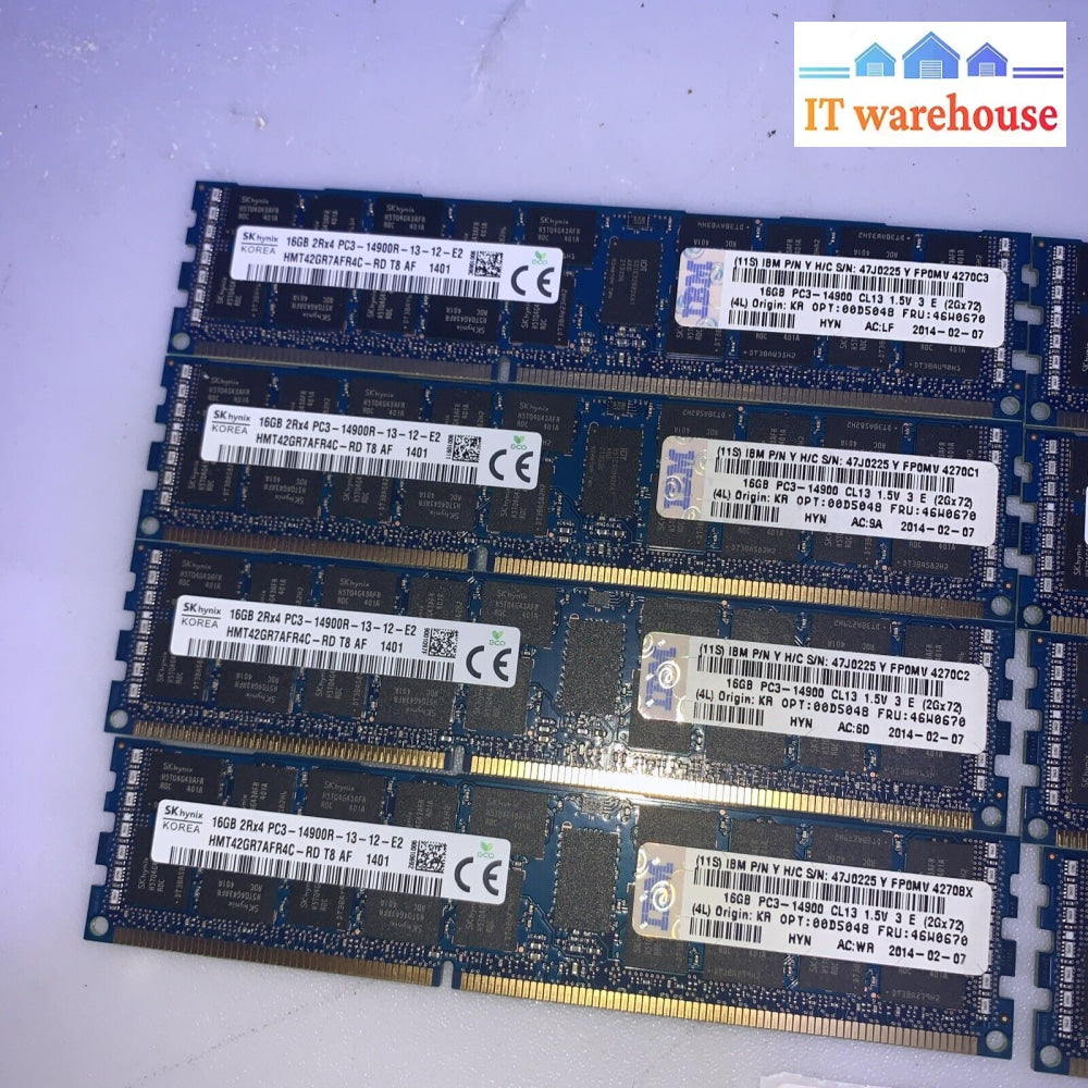 128Gb (8X16Gb) Sk Hynix Hmt42Gr7Afr4C Pc3-14900R Ddr3 Server Memory Ram