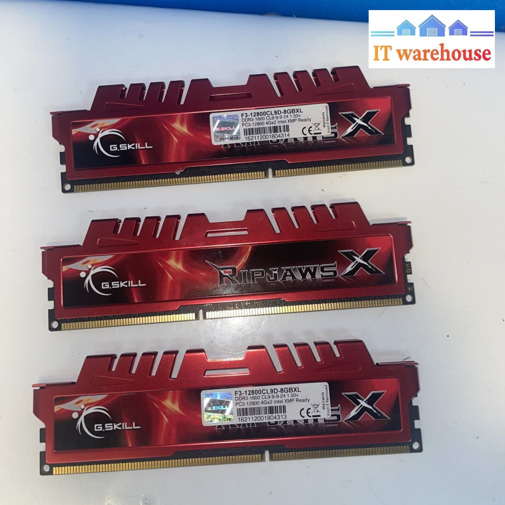 12Gb (3X4Gb) G.skill Ripjaws F3-12800Cl9D-8Gbrl Ddr3-1600 Pc3-12800U Pc Memory