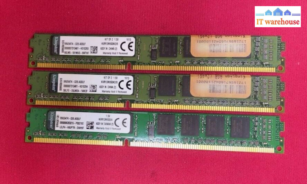 12Gb=3X4Gb Kingston Kvr13N9S8K2/8 Kvr13N9S8/4Pc3-10600U 1333Mhz Ddr3 Ram