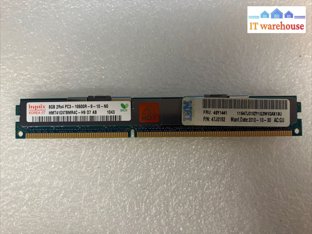 (12X 8Gb) Hynix Ibm 2Rx4 Pc3-10600R 49Y1441 47J0152 Hmt41Gv7Bmr4C Ddr3 Ecc Ram ~