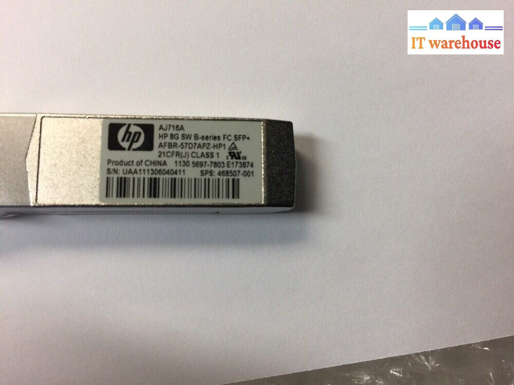 - 12X Hp Aj716A 8Gb Short Wave B-Series Fc Sfp + Transceiver 468507-001