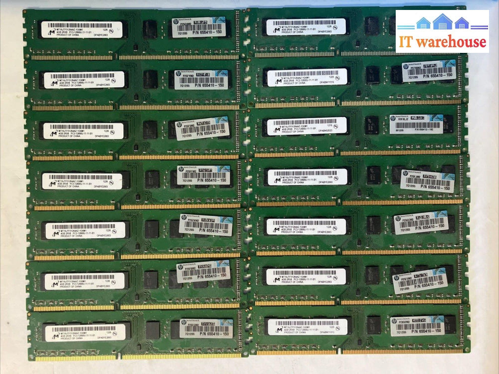 (14X 4Gb) Micron 2Rx8 Ddr3-1600 Pc3-12800U Dimm Memory Mt16Jtf51264Az-1G6M1 ~