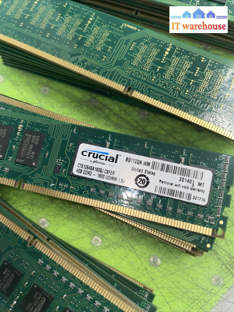 150 X 4Gb Crucial Ddr3-1600 Non-Ecc Desktop Pc Memory Ram