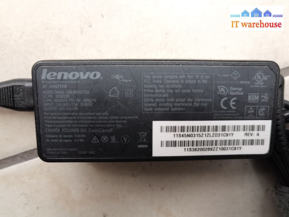 $ 15X Lenovo Ac Adaper 65W 20V 3.25A 45N0316 45N0324 42T5282