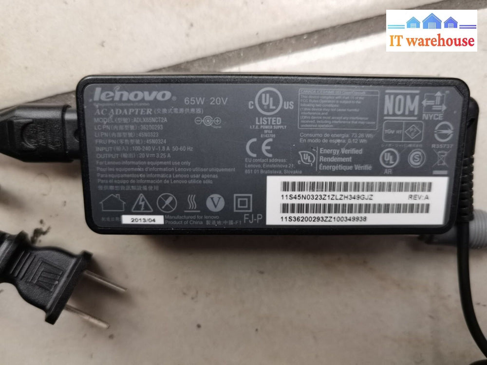 $ 15X Lenovo Ac Adaper 65W 20V 3.25A 45N0316 45N0324 42T5282