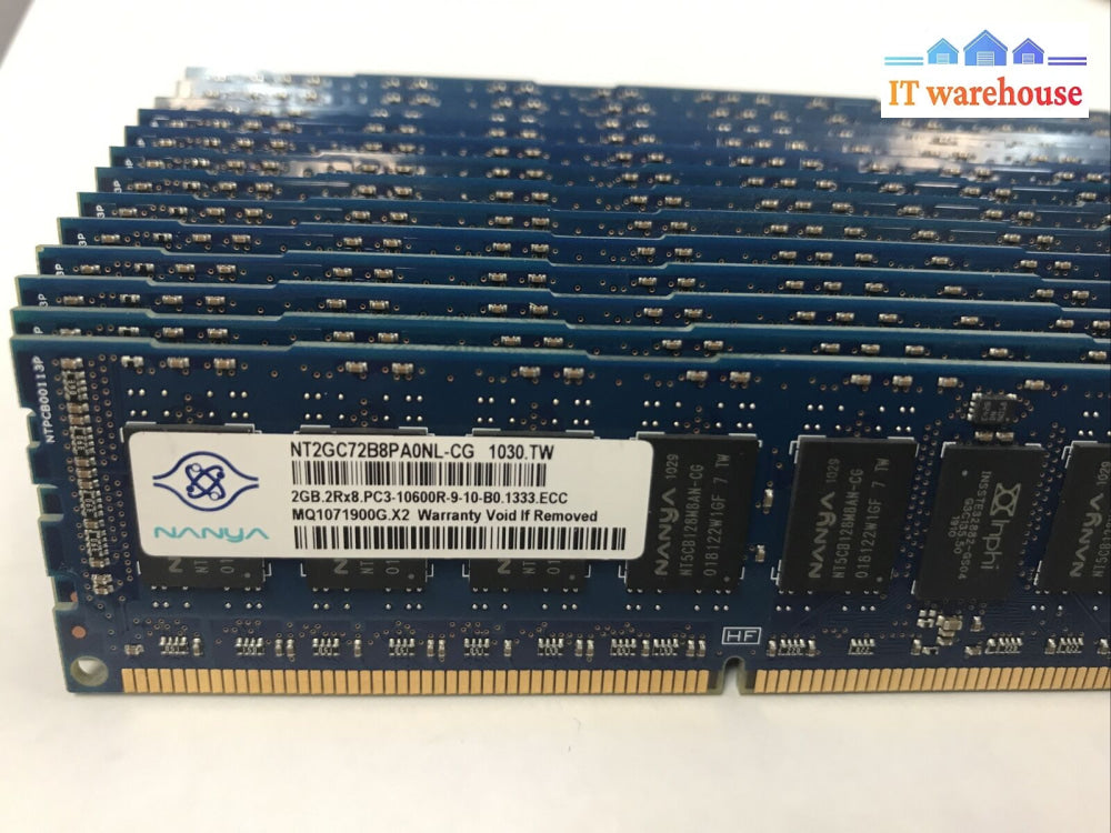 16 X Hp / Nanya 2Gb Ecc Ram 2Rx8 Pc3-10600R 500202-061 Nt2Gc72B8Paonl-Cg