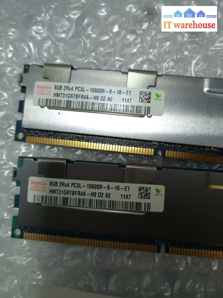 - 16Gb (2 X 8Gb) Hynix Pc3L-10600R 2Rx4 1333Mhz Server Ram Hmt31Gr7Bfr4A-H9