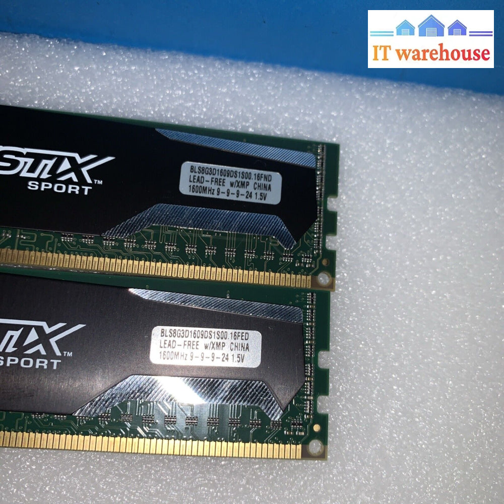 16Gb (2X8Gb) Crucial Ballistix Sport Pc3-12800 Ddr3 1600Mhz Bls8G3D1609Ds1S00