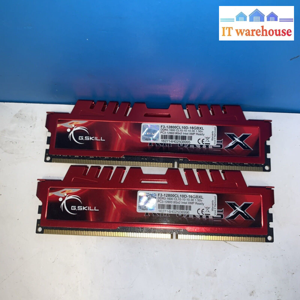 16Gb (2X8Gb) G. Skill Ripjaws X Ddr3-1600Mhz Pc3-12800 1.5V F3-12800Cl10D-16Gbxl