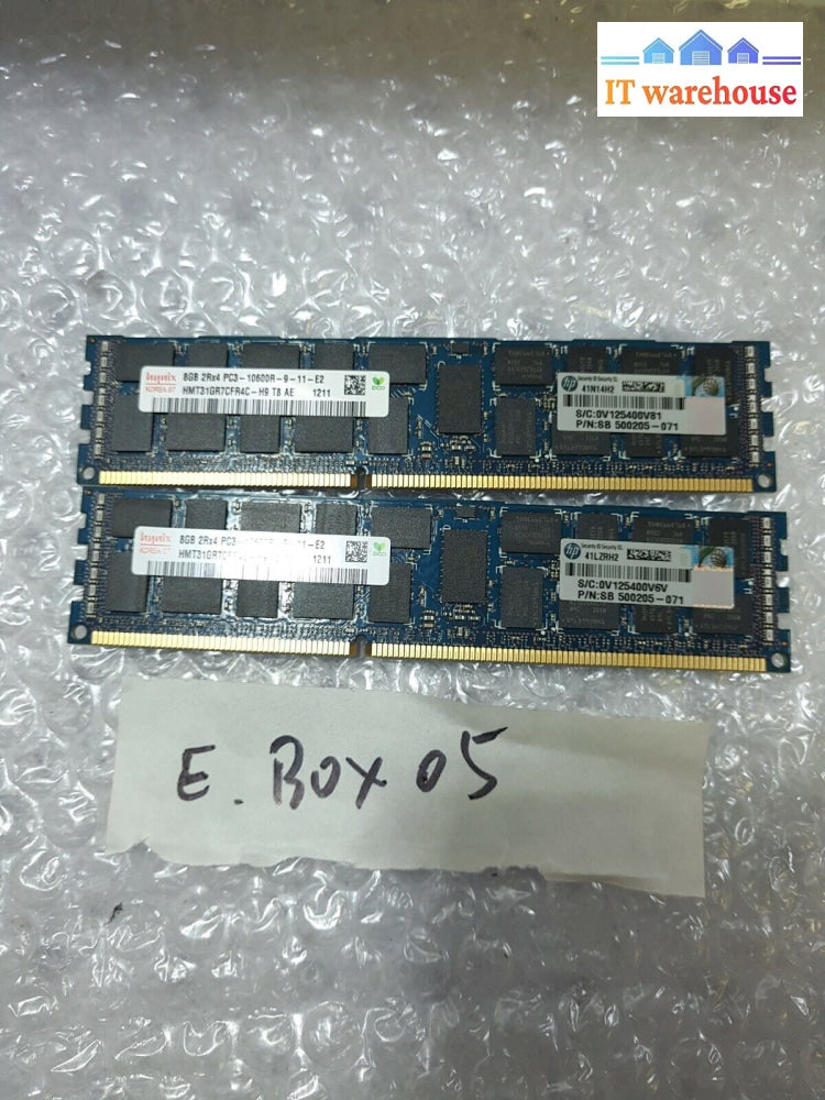 - 16Gb(2X8Gb) Hynix 8Gb Ddr3 Ram Pc3-10600R 1333Mhz Hmt31Gr7Cfr4C-H9 Server