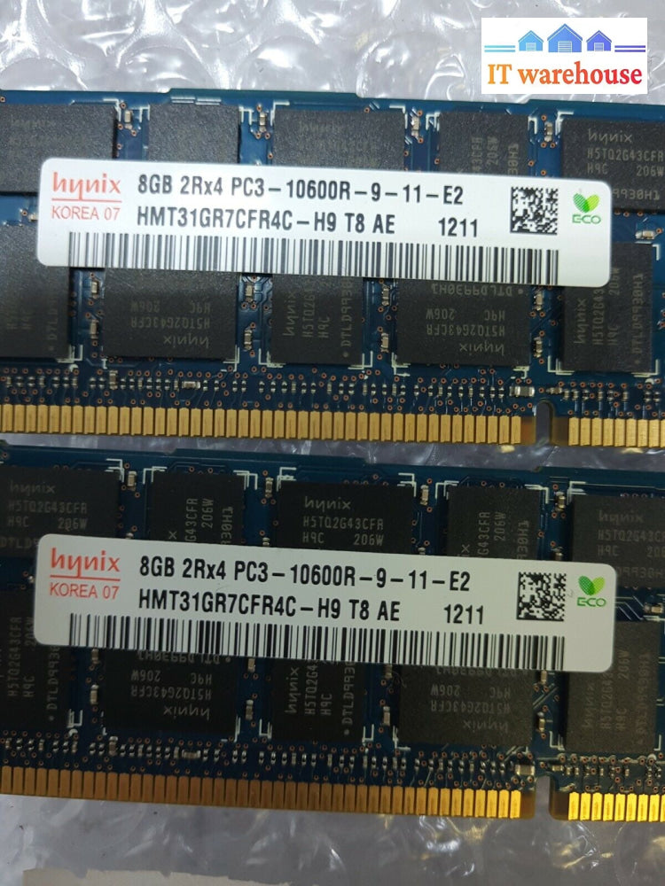 - 16Gb(2X8Gb) Hynix 8Gb Ddr3 Ram Pc3-10600R 1333Mhz Hmt31Gr7Cfr4C-H9 Server