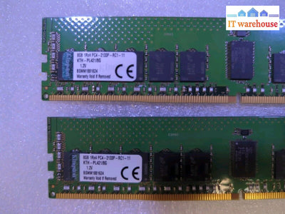 16Gb(2X8Gb) Kingston 1Rx4 Pc4-2133P Ecc Ddr4 Server Ram Kth-Pl421/8G Tested -