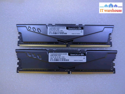 16Gb (2X8Gb) Team Pc4-25600 Ddr4 3200 Mhz Desktop Ram Tlzgd48G3200Hc16Cbk -