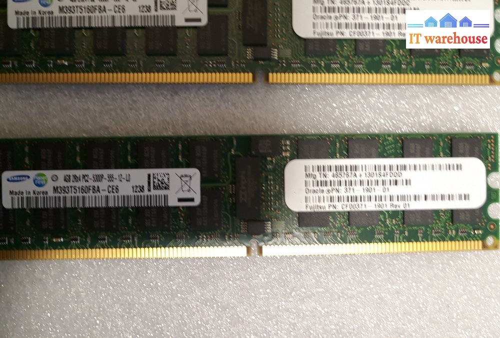 - 16Gb (4X4 Gb) Oracle 371-1901 Pc2-5300P M393T5160Fba-Ce6 Server Ram @@@