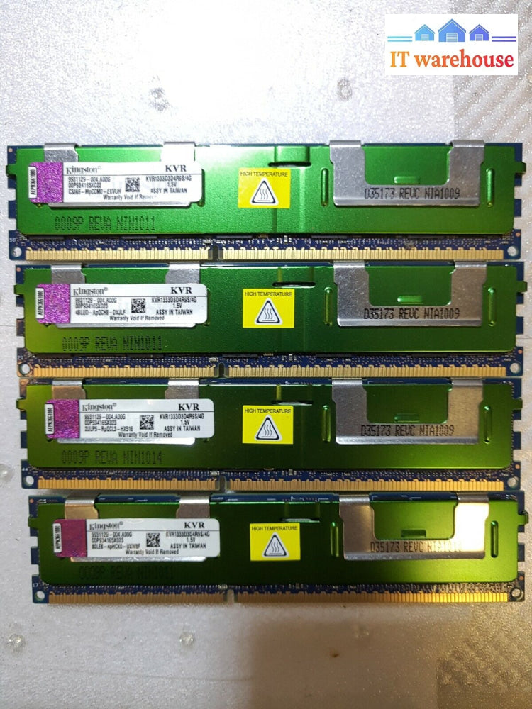 16Gb (4X4Gb) Kingston Ram Kvr1333D3D4R9S/4G 4Gb Ddr3-1333 Server Memory