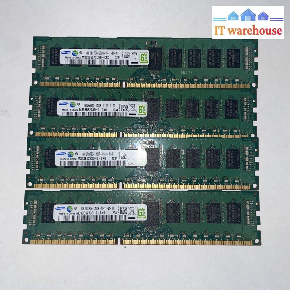 * 16Gb (4X4Gb) Samsung Ddr3-1333 Rdimm Pc3-12800R 2Rx8 Ecc Memory M393B5273Dh0