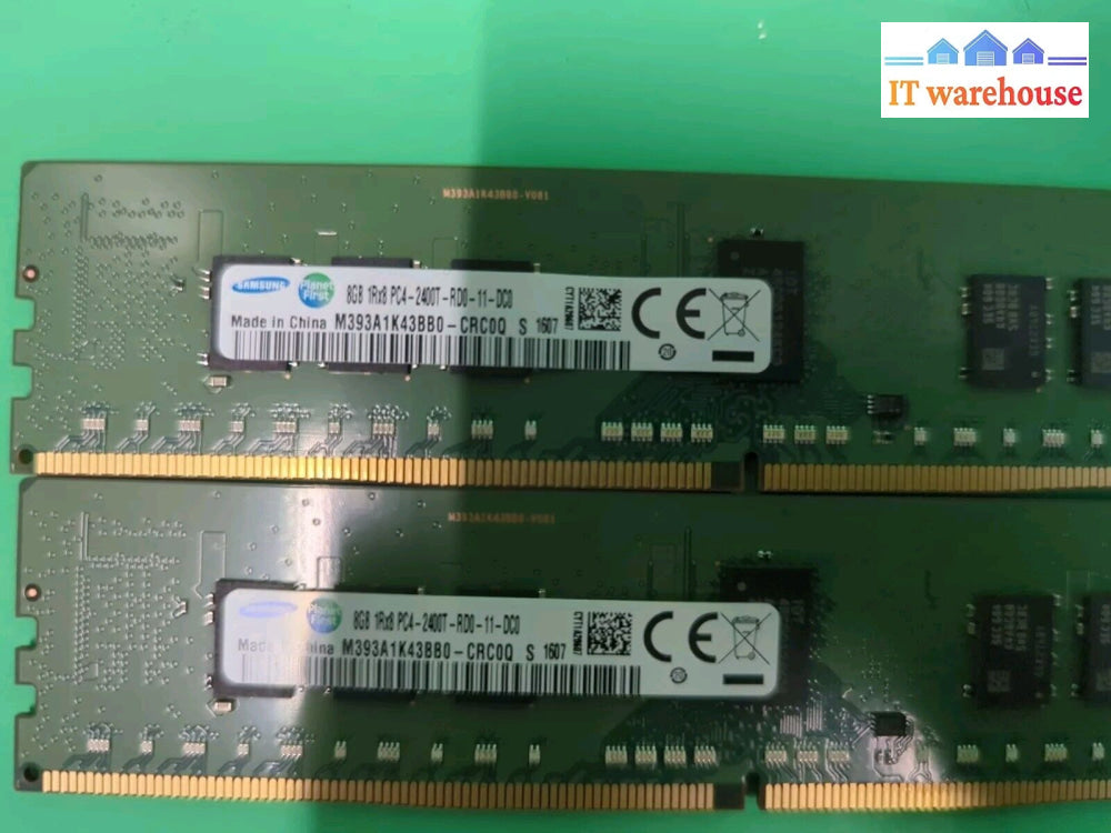 16Gb (8Gbx2) Samsung 2400Mhz Ddr4 Pc4-2400T Server Memory M393A1K43Bb0-Crc -