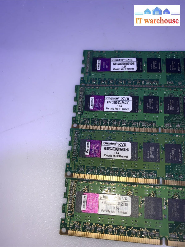 16Gb Kingston 4 X 4Gb Pc3-10600R Ddr3-1333 Server Ram Memory Kvr1333D3D8R9S/4G