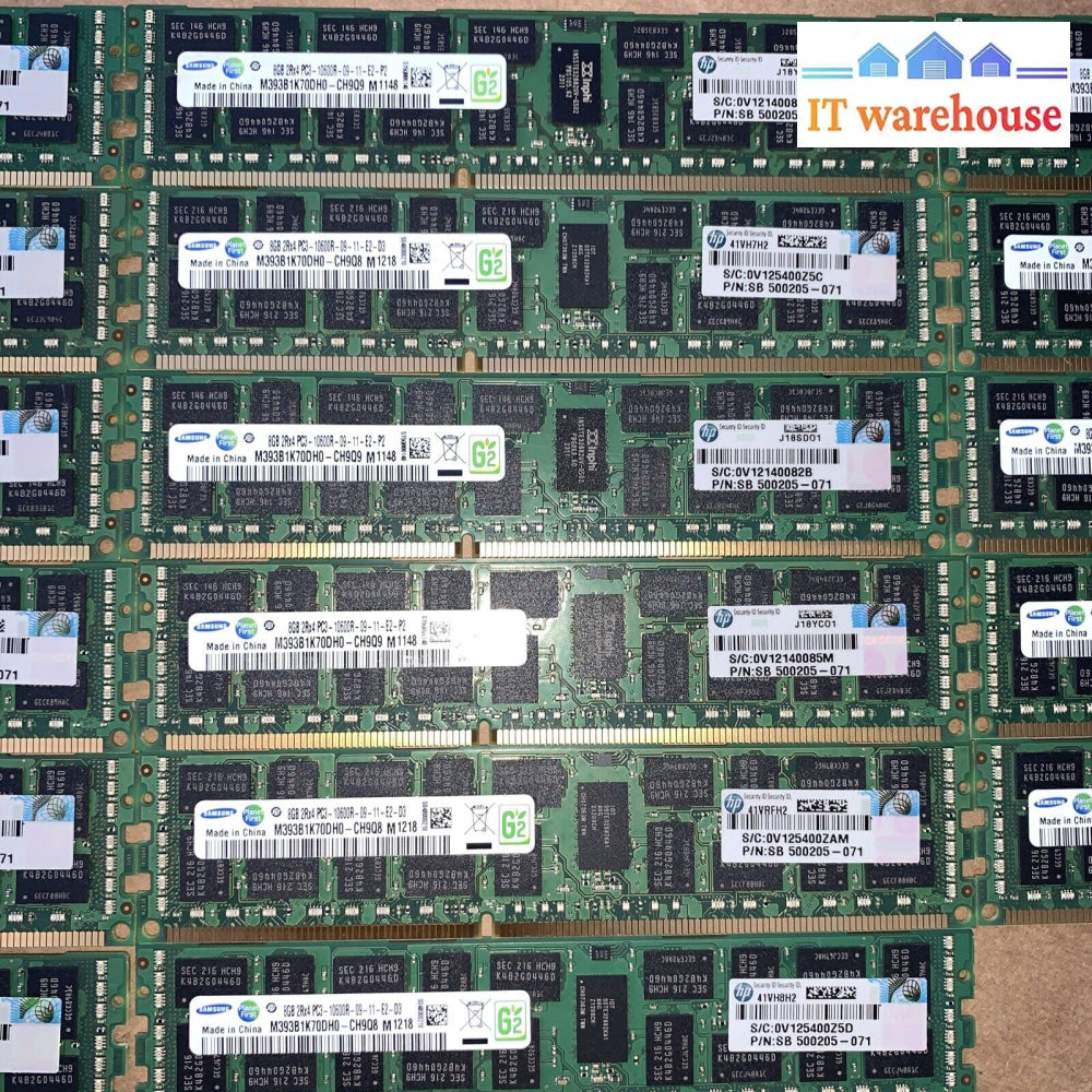 (17X) 8Gb Samsung M393B1K70Dh0-Ch9Q8 Pc3L-10600R Ecc Reg (Server Ram)