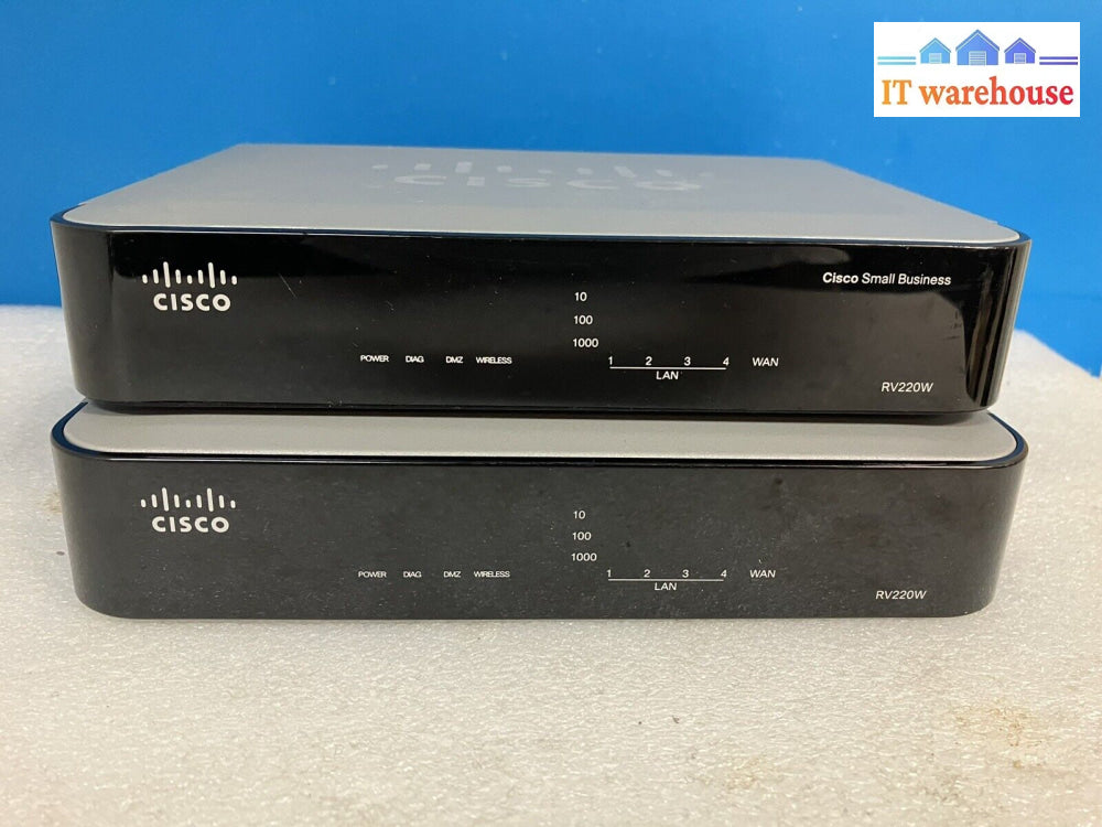 ~ (Lot 2) Cisco Rv220W Wireless 4 Port Ethernet Switch Security Firewall Router