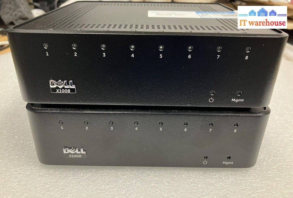 (1X). Dell X1008 E08W001 8-Port Managed Ethernet Networking Switch + Adapter