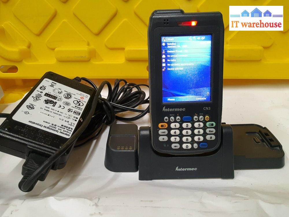 - 1X Intermec Cn3 Mobile Computer Barcode Scanner W/Dock & Adapter