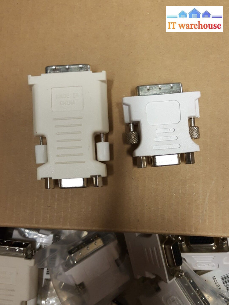 - 1 X New Dvi Male To Vga De-15 Female Adapter