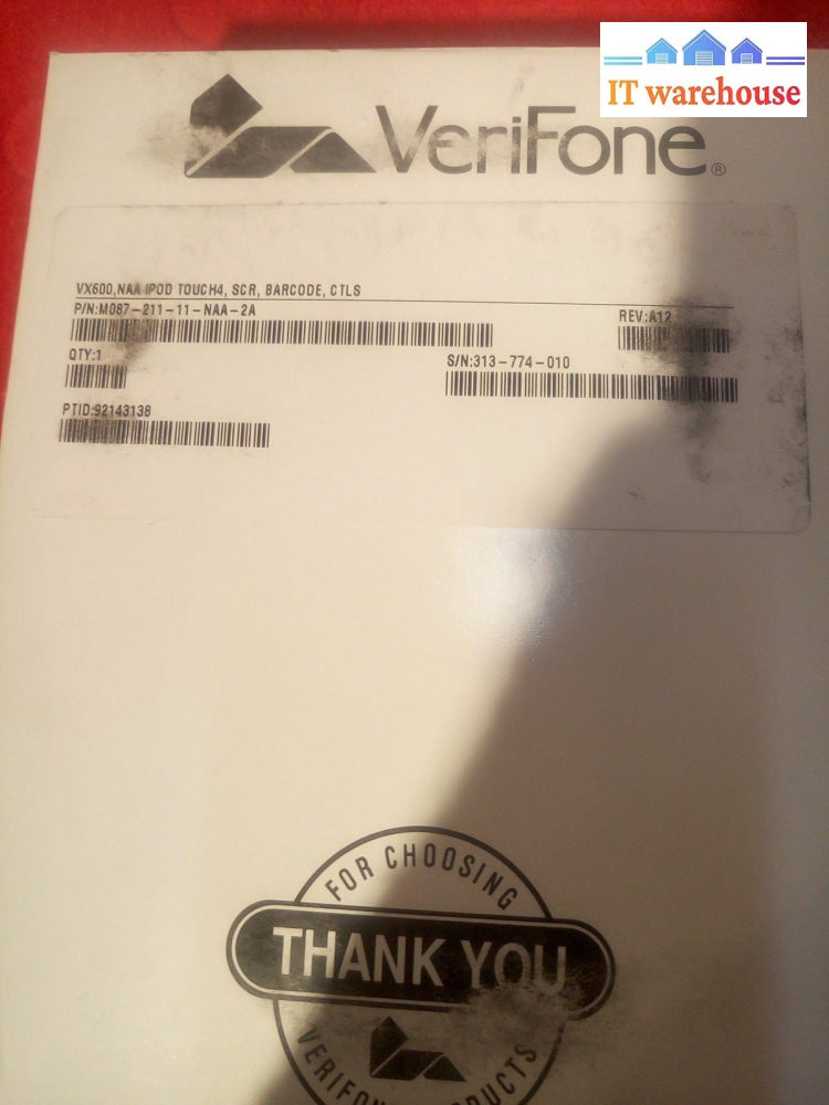 - 1X New Verifone Vx600 Payware Mobile Enterprise Barcode Scanner