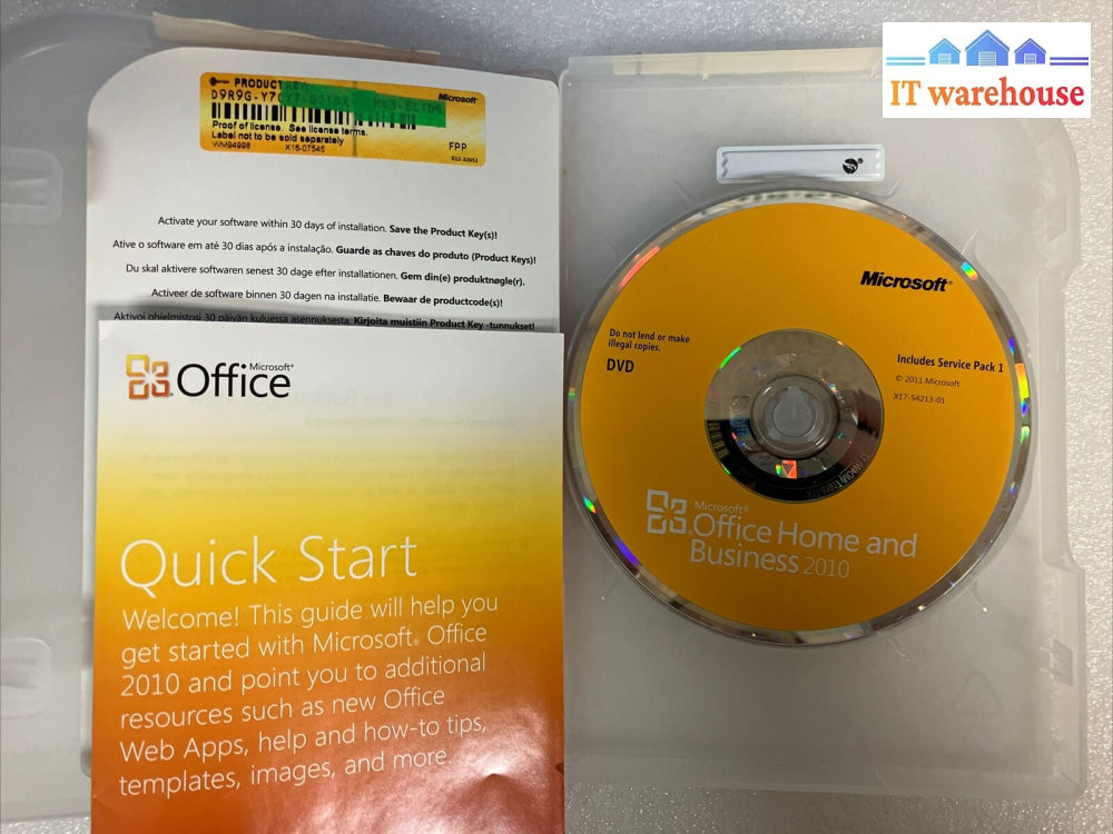1X. Office Home And Business 2010 English Version X16-73756 No Product Code