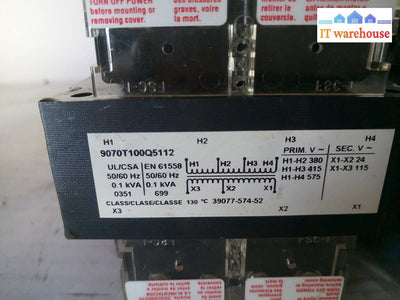 - 1X Square D 9070T100Q5112 Transformer Good Working