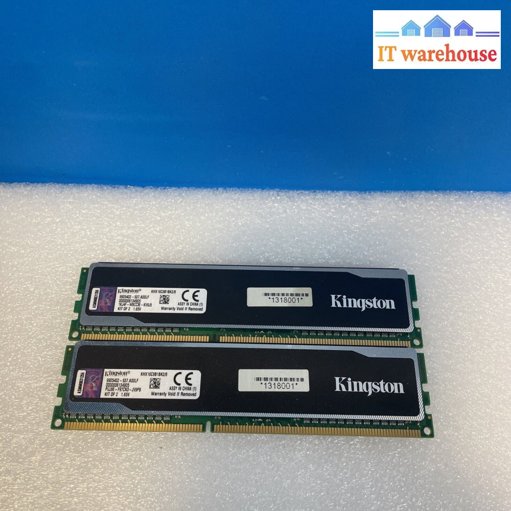 2× 4G Kingston Hyperx Black Khx16C9B1Bk2/8 Pc3-12800U Ddr3-1600Mhz Pc Memory Ram