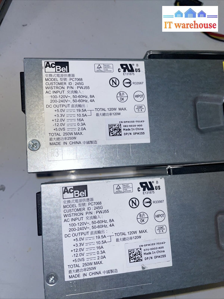 2× Genuine Dell 250W Cyy97 7Gc81 Power Supply Unit Psu For Optiplex 990 790 390