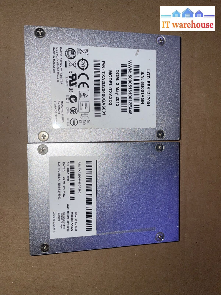 2× Sandisk 400Gb Optimus Ascend Sas Internal Solid State Drive Txa2D20400Ga6001