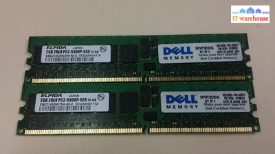 2 X 2Gb = 4Gb Elpida Ebe21Ae8Acwa-6E-E Ddr2 Ecc (Server) Ram Memory @@@