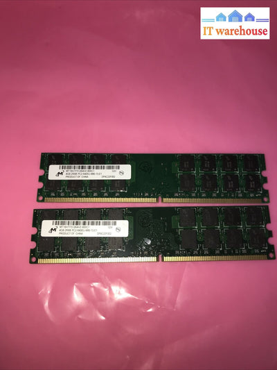 2 X 4Gb Micron Pc2-6400U-666 Ddr2 800Mhz Non-Ecc Desktop Memory (Rare)