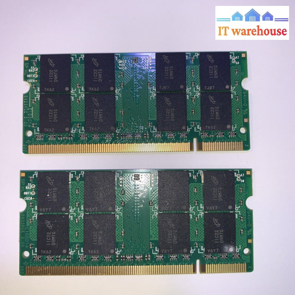 2 X Crucial 4Gb Ddr2-800 Ct51264Ac800.M16Fc Sodimm Pc2-6400 Non-Ecc Memory Ram