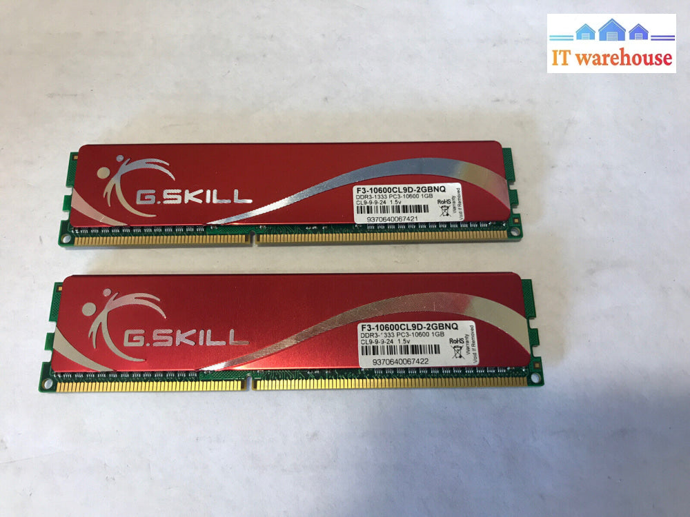 2 X G Skill Dual Channel 1Gb Ddr3-1333 Pc3-10600 F3-10600Cl9D-2Gbnq Memory