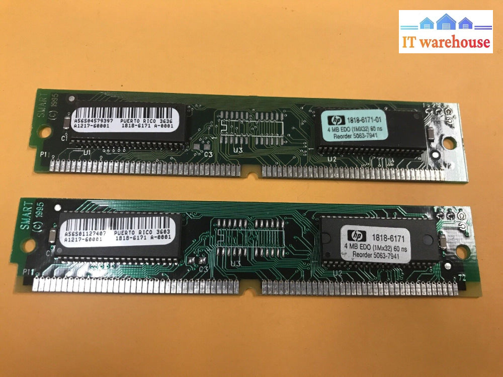 2 X Hp 1818-6171 4Mb Simm Non Parity Edo Memory