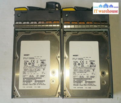 2 X Netapp Hgst Hus156045Vlf400 108-00205 450Gb 3.5’ 15K Fc Na00 W/ Tray# @@@