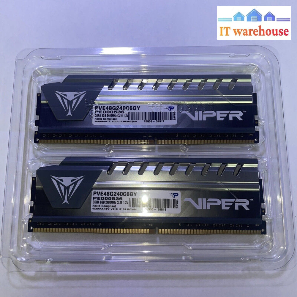 2 X Patriot Viper Elite Series Grey 8Gb Ram 2400Mhz Pve48G240C6Gy