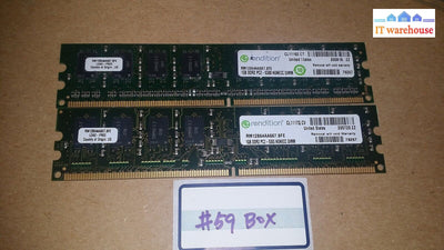 2 X Rendition Rm12864Aa667.8Fe 1Gb Ddr2 Pc2-5300 Nonecc Dimm Memory Ram