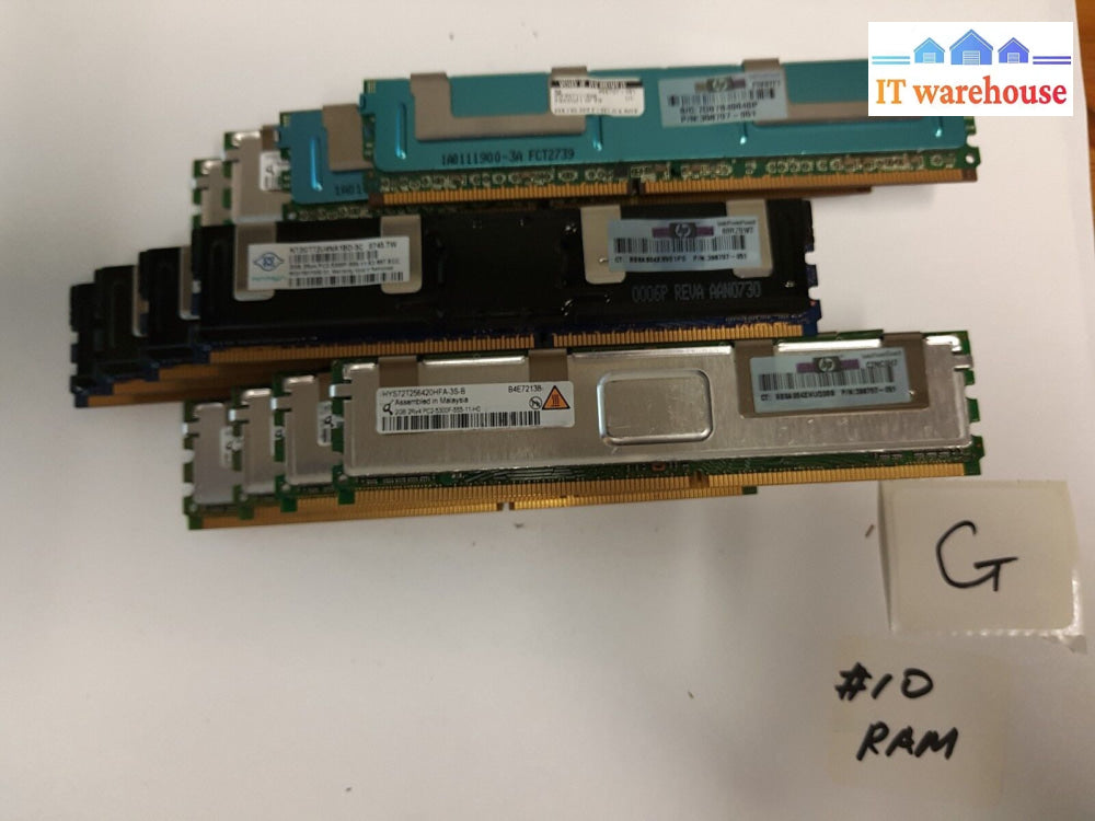 - 24Gb (12X2Gb) Hp 398707-051 Ecc Ddr2-667 Cl5 Pc2-5300F (Server Ram)